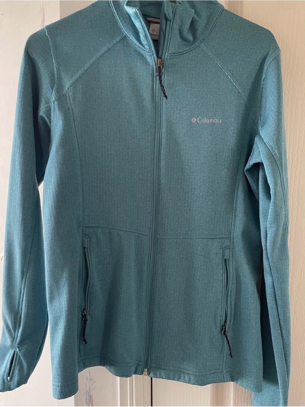 Columbia Teal Zip-Up Hooded women Jacket